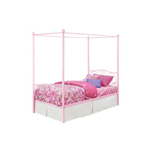 Load image into Gallery viewer, Twin size Sturdy Metal Canopy Bed in Pink