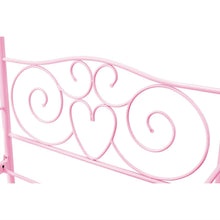 Load image into Gallery viewer, Twin size Sturdy Metal Canopy Bed in Pink