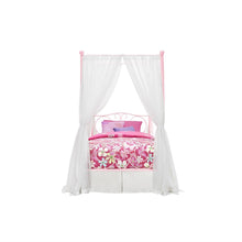 Load image into Gallery viewer, Twin size Sturdy Metal Canopy Bed in Pink