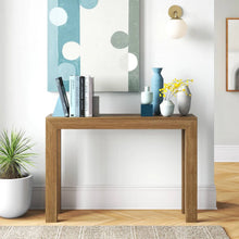 Load image into Gallery viewer, Solid Wood Modern Accent Console Table / Sofa Table in Medium Brown Pecan Finish