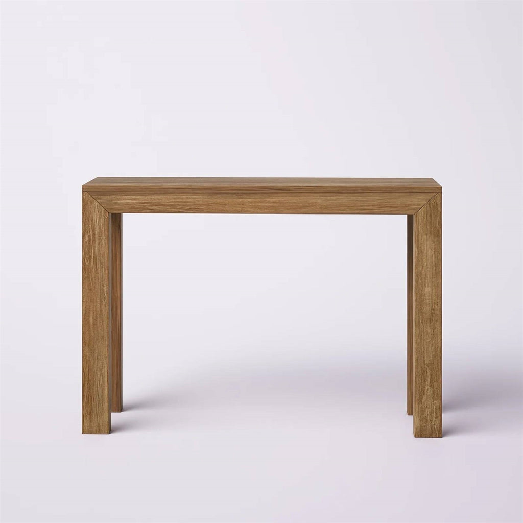 Solid Wood Modern Accent Console Table / Sofa Table in Medium Brown Pecan Finish