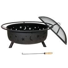Load image into Gallery viewer, Steel Wood Burning Fire Pit with Spark Screen