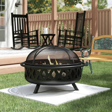 Load image into Gallery viewer, Weather Resistant Steel Wood Burning Fire Pit with Spark Screen