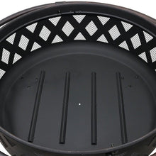 Load image into Gallery viewer, Weather Resistant Steel Wood Burning Fire Pit with Spark Screen