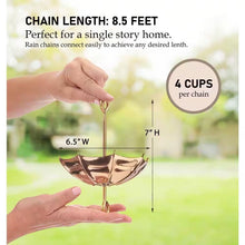 Load image into Gallery viewer, 8.5 ft. Copper Umbrella Rain Chain Gutter Downspout with Brass Accessories