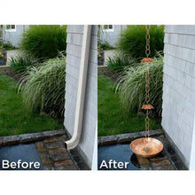 Load image into Gallery viewer, 8.5 ft. Copper Umbrella Rain Chain Gutter Downspout with Brass Accessories