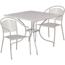 Load image into Gallery viewer, 3-Piece Grey Steel Metal Outdoor Patio Furniture Set with 2 Chairs and 1 Table