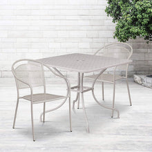 Load image into Gallery viewer, 3-Piece Grey Steel Metal Outdoor Patio Furniture Set with 2 Chairs and 1 Table