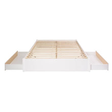 Load image into Gallery viewer, King Size 2 Drawer Storage White Wooden 4 Post Platform Bed  Frame