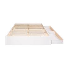 Load image into Gallery viewer, King Size 2 Drawer Storage White Wooden 4 Post Platform Bed  Frame
