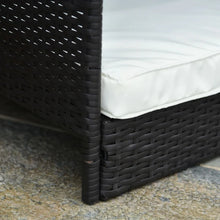 Load image into Gallery viewer, Espresso Wicker Weather Resistant Raised Dog Bed House with 2 in Thick Cushion