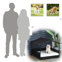 Load image into Gallery viewer, Espresso Wicker Weather Resistant Raised Dog Bed House with 2 in Thick Cushion