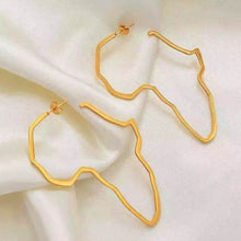 Load image into Gallery viewer, African Map Outline Drop Earrings