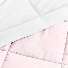 Load image into Gallery viewer, Twin/Twin XL 2-Piece Microfiber Reversible Comforter Set Blush Pink and White