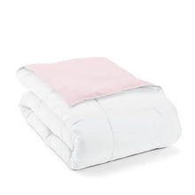 Load image into Gallery viewer, Twin/Twin XL 2-Piece Microfiber Reversible Comforter Set Blush Pink and White