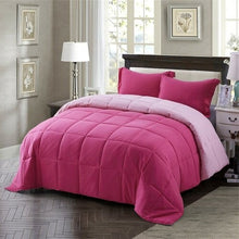 Load image into Gallery viewer, Full/Queen Traditional Microfiber Reversible 3 Piece Comforter Set in Pink