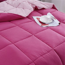 Load image into Gallery viewer, Full/Queen Traditional Microfiber Reversible 3 Piece Comforter Set in Pink
