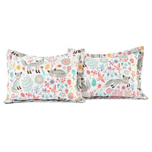Load image into Gallery viewer, Pink Teal Orange Grey 6 Piece Floral Foxes Daybed Cover Bedding Set