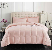 Load image into Gallery viewer, King Size Pink 3 Piece Microfiber Reversible Comforter Set