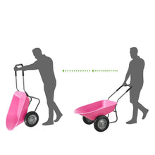 Load image into Gallery viewer, Heavy Duty 2-Wheel Multipurpose Rust Proof Wheelbarrow - Pink