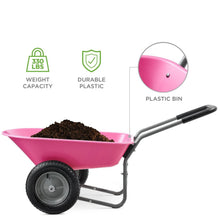 Load image into Gallery viewer, Heavy Duty 2-Wheel Multipurpose Rust Proof Wheelbarrow - Pink