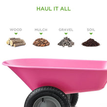 Load image into Gallery viewer, Heavy Duty 2-Wheel Multipurpose Rust Proof Wheelbarrow - Pink