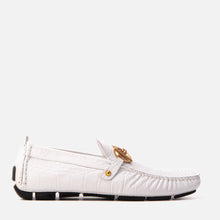 Load image into Gallery viewer, The Pisa White Leather Bit Drive Loafer Men Shoe