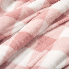 Load image into Gallery viewer, Twin Size Plaid Soft Faux Fur Comforter Set in Pink Blush