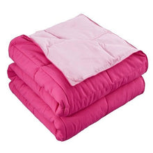 Load image into Gallery viewer, Twin/Twin XL Traditional Microfiber Reversible 3 Piece Comforter Set in Pink