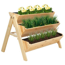 Load image into Gallery viewer, 3-Tier A Frame Fir Wood 3 Elevated Planter Box Raised Garden Bed