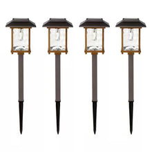 Load image into Gallery viewer, 4 Pack - Bronze Gold Solar LED Light Set - Outdoor Path Yard Lighting