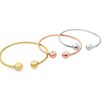 Load image into Gallery viewer, Thin Twisted Bead Bangle (B142)