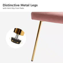 Load image into Gallery viewer, Pink Velvet Upholstered Wingback Accent Side Chair with Gold Metal Legs