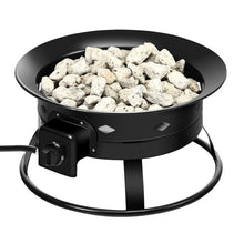 Load image into Gallery viewer, Portable Outdoor Black Metal Propane Fire Pit with Cover and Carry Kit