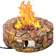 Load image into Gallery viewer, 40,000 BTU Outdoor Circle Stone Gas Propane Fire Pit