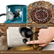 Load image into Gallery viewer, 40,000 BTU Outdoor Circle Stone Gas Propane Fire Pit