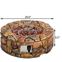 Load image into Gallery viewer, 40,000 BTU Outdoor Circle Stone Gas Propane Fire Pit