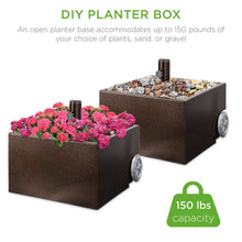 Load image into Gallery viewer, Portable Wheeled Powder Coated Steel Umbrella Base Stand / Planter Box