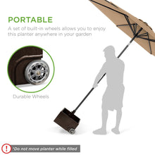 Load image into Gallery viewer, Portable Wheeled Powder Coated Steel Umbrella Base Stand / Planter Box