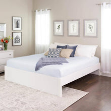 Load image into Gallery viewer, King Size White Wooden 4 Post Platform Bed Frame