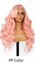 Load image into Gallery viewer, Princess Pink Brazilian Hair 24'  Glueless Body Wave Human Hair Pre-cut Lace Front Wigs