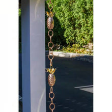 Load image into Gallery viewer, 8.5 Ft. Copper Pineapple Rain Chain Gutter Downspout - Basin Not Included