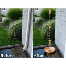 Load image into Gallery viewer, 8.5 Ft. Copper Pineapple Rain Chain Gutter Downspout - Basin Not Included