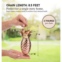 Load image into Gallery viewer, 8.5 Ft. Copper Pineapple Rain Chain Gutter Downspout - Basin Not Included