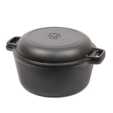 Load image into Gallery viewer, Cast Iron 5-Quart Pre-Seasoned Dutch Oven with 2-in-1 Skillet Lid 10.25-inch