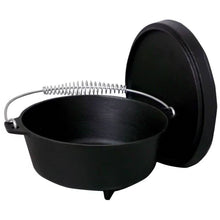 Load image into Gallery viewer, 2-Gallon Seasoned Cast Iron Dutch Oven with Lid and Spiral Metal Handle
