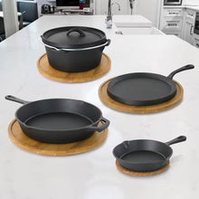 Load image into Gallery viewer, 5-Piece Cast Iron Cookware Set with Dutch Oven Griddle and 2 Skillets