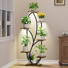 Load image into Gallery viewer, Modern 54-inch Tall Indoor Plant Stand Display Shelf with Grow Lights