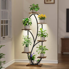 Load image into Gallery viewer, Modern 54-inch Tall Indoor Plant Stand Display Shelf with Grow Lights