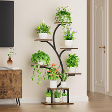 Load image into Gallery viewer, Modern 49-inch Tall Indoor Plant Stand Display Shelf with Grow Lights